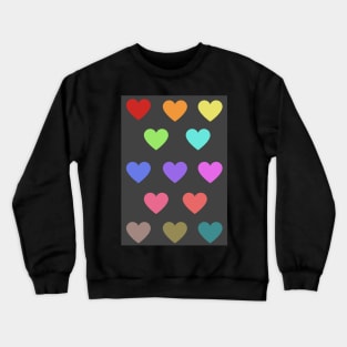 A rainbow of hearts pattern Crewneck Sweatshirt